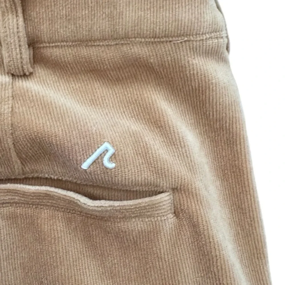REDVANLY Collins Corduroy Pants Large Tan Pull On Stretch Golf Chino Trousers